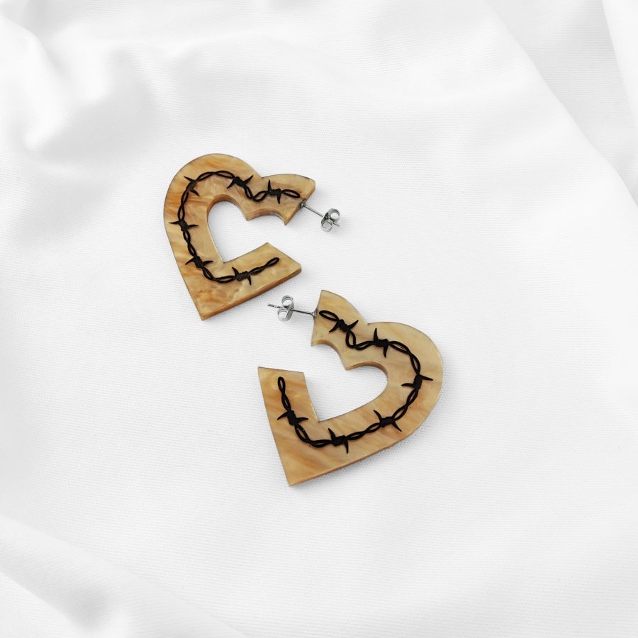 Pendientes "Armored heart"