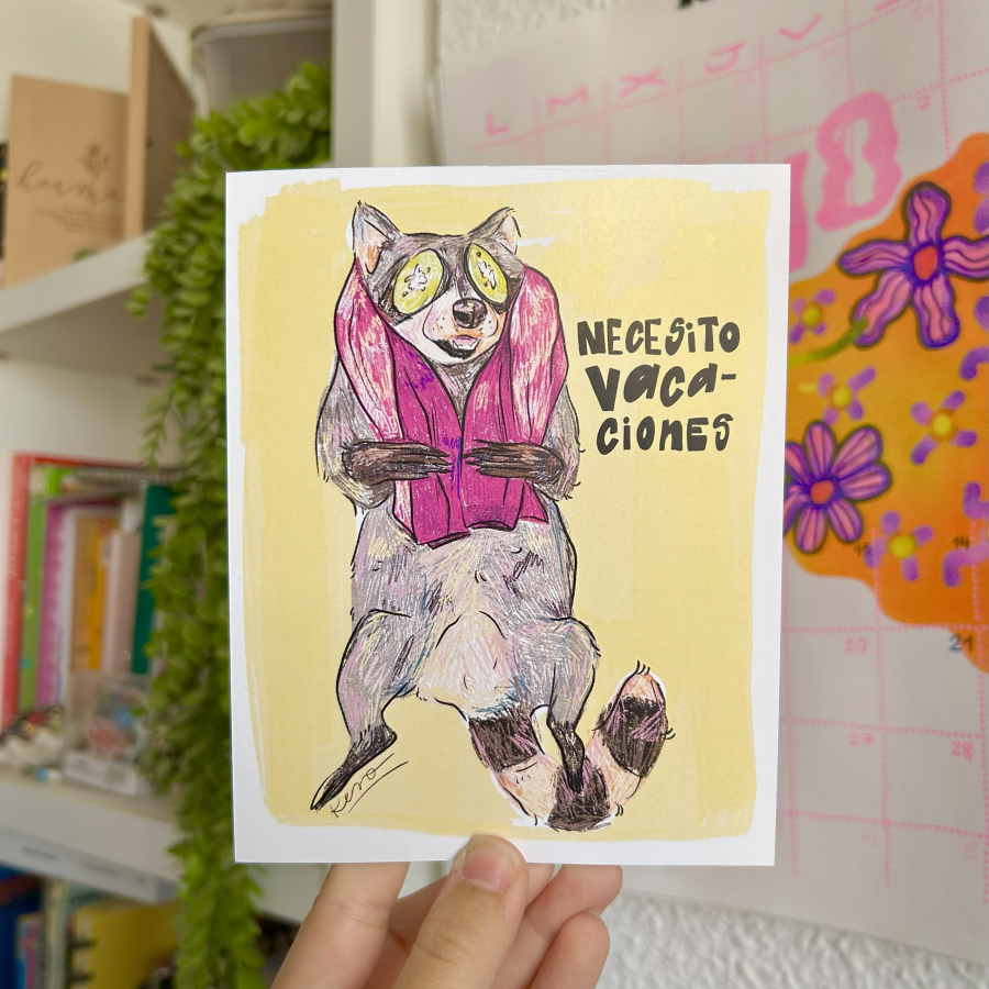 Lámina "Necesito vacaciones"